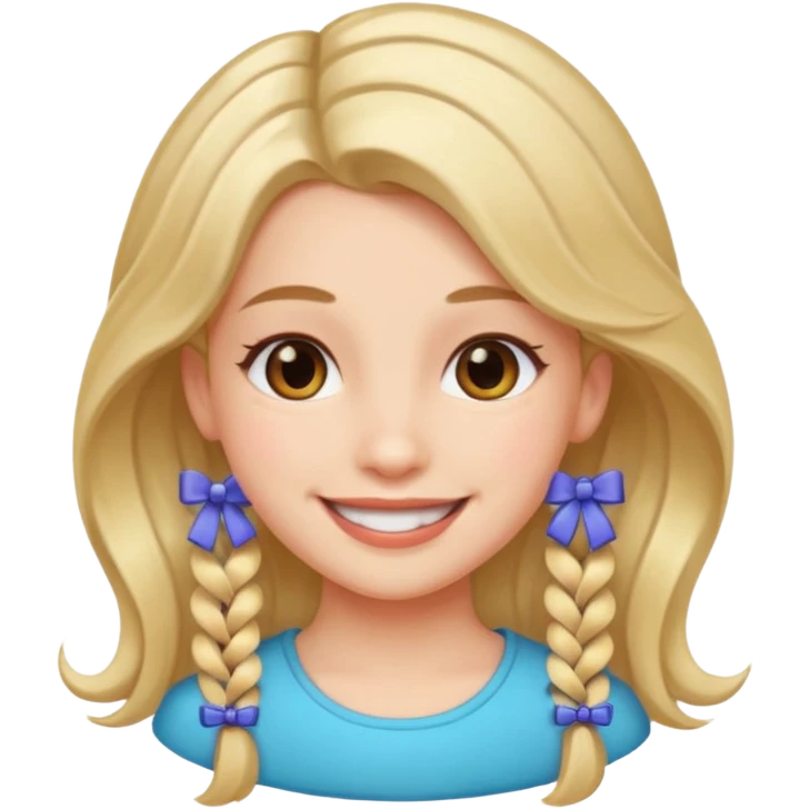 smiling girl with hair clips emoji