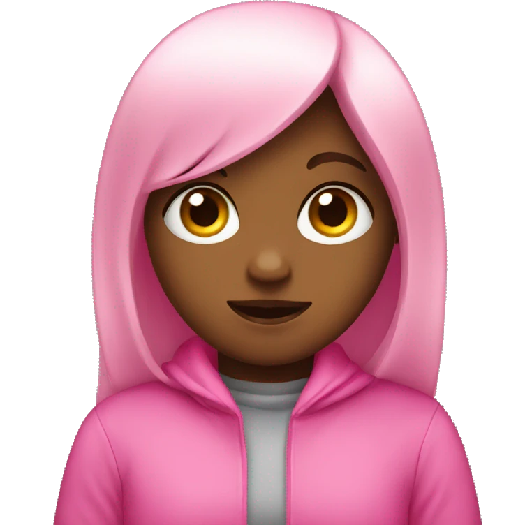 Pink shy girl emoji