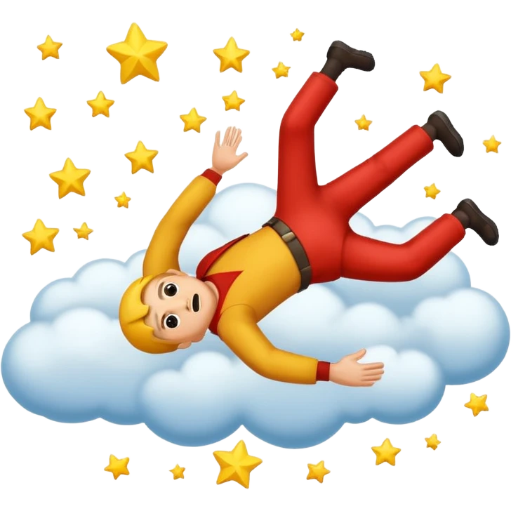 A man falling from the sky emoji
