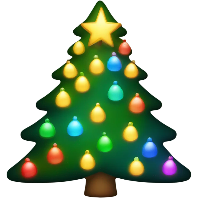 Christmas tree with rainbow lights emoji