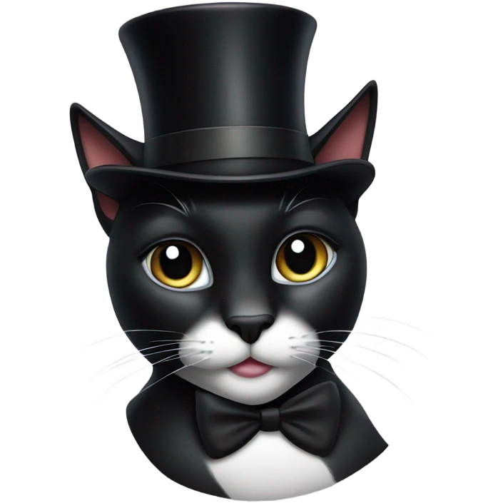 Black cat in a top hat emoji