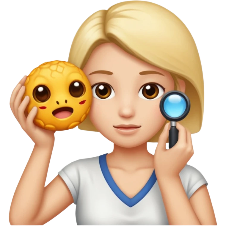 dermatoscópio olhando pele emoji