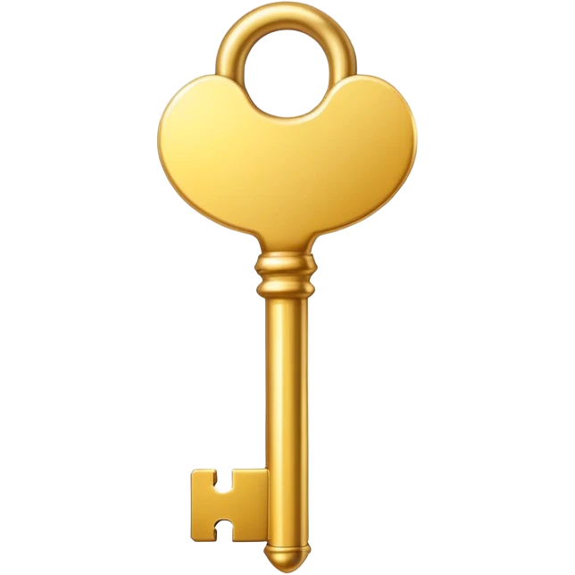 extremely simple golden key, basic shape emoji