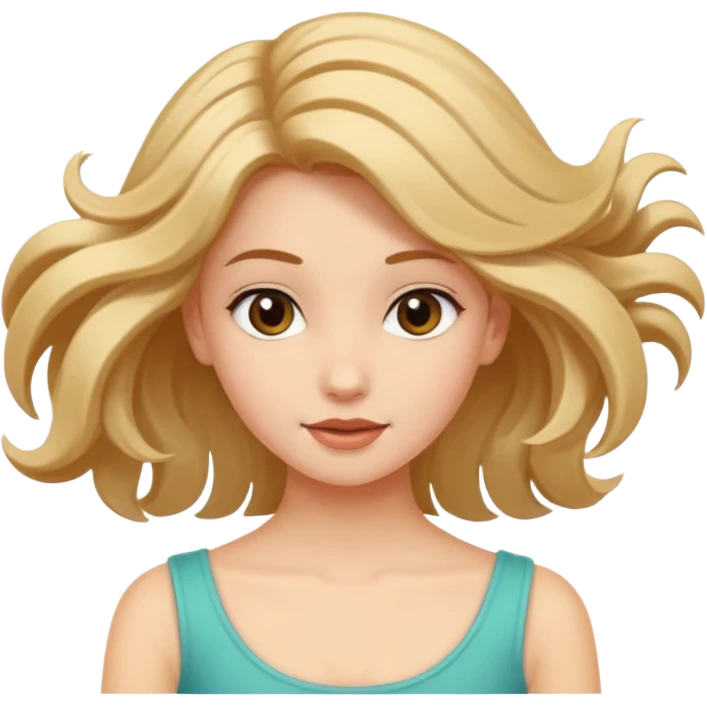 Girl twirling hair flirtatiously emoji