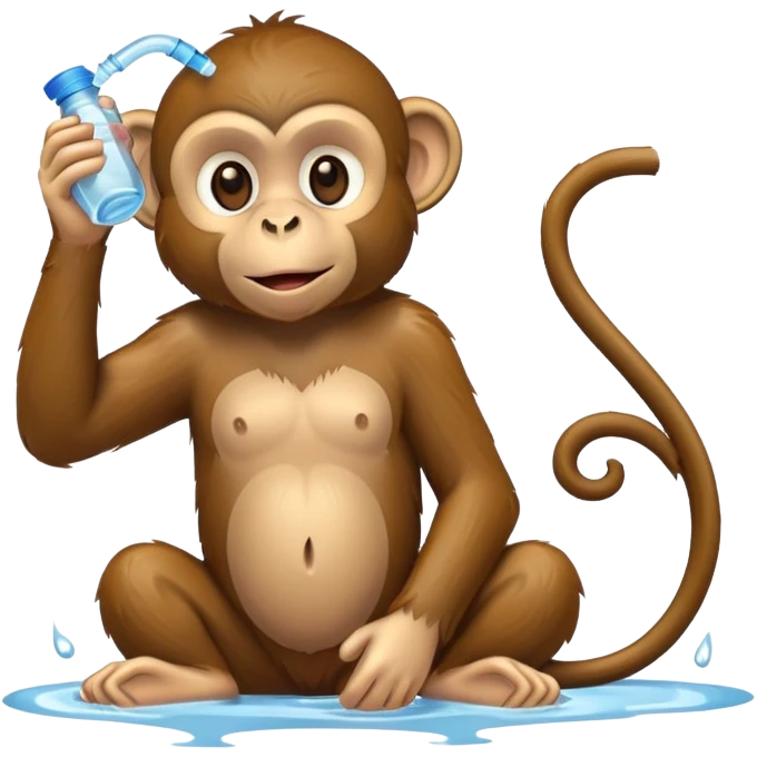 Monkey drinking water emoji