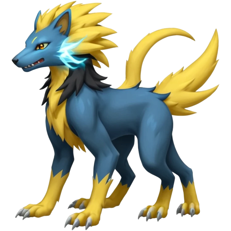 Pyroar-Sergal-Manectric-Luxray-Fakémon-fusion-animal-creature, full body  emoji