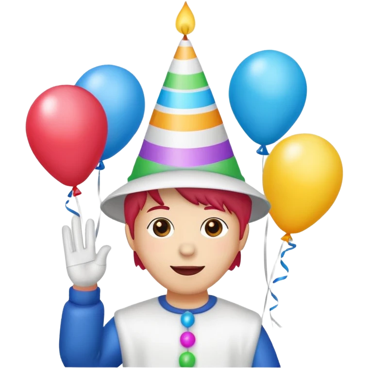 white candle with balloons emoji