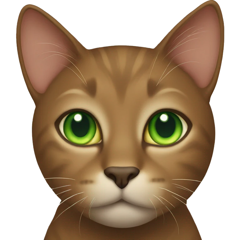 brown cat with green eyes  emoji