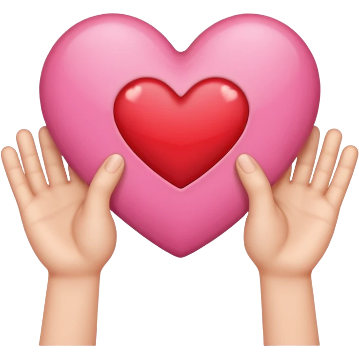 Hand heart 🫶🏻 emoji with a red heart ❤️ inside emoji