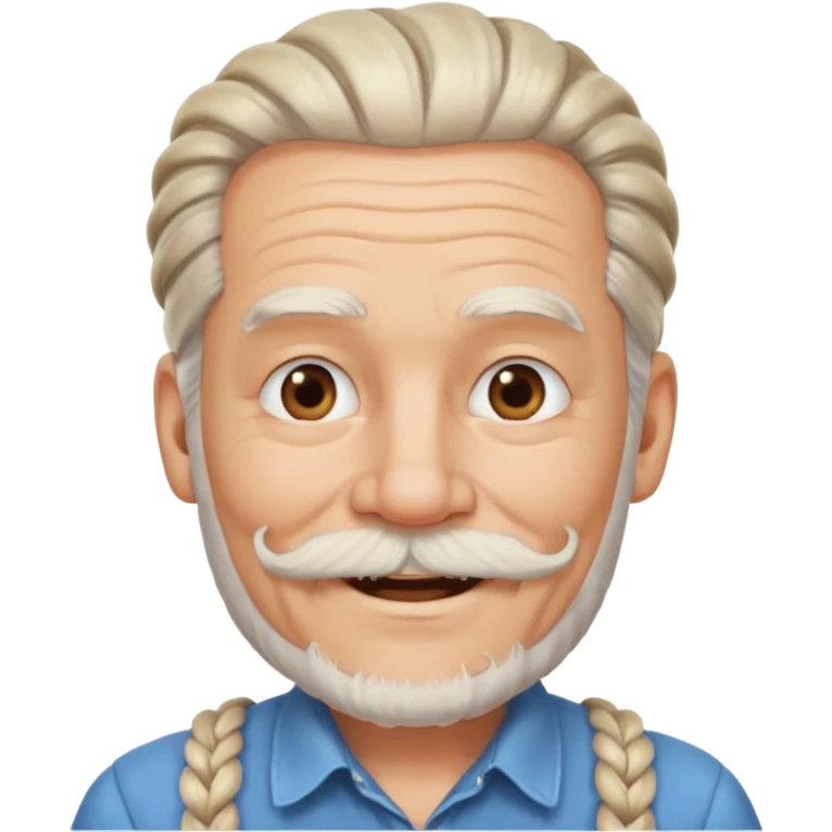 very old, white bearded and white mustached, braided, earringed emoji