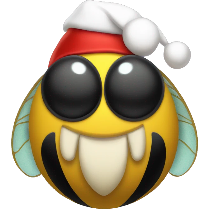 Bumble bee with Santa hat  emoji