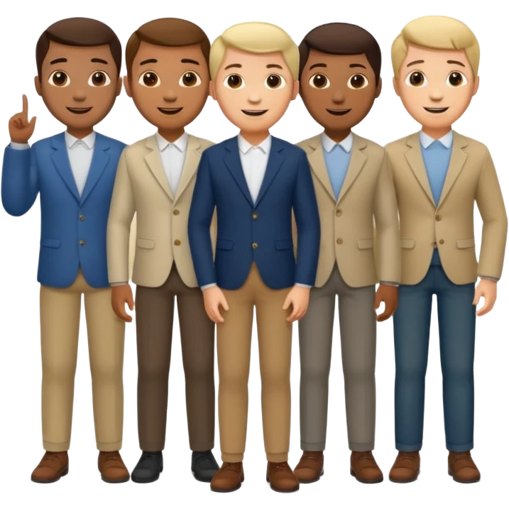 group men wearing  smart casual emoji