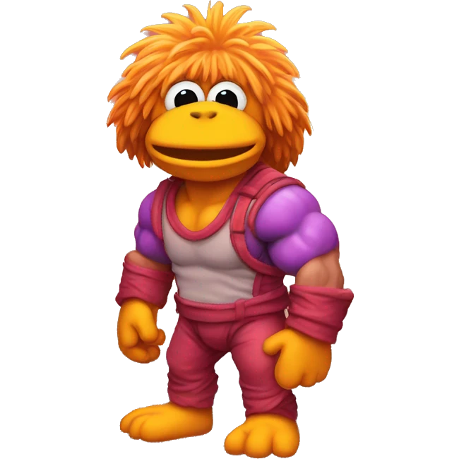 fraggle rocks hot muscle trainer sunset colored emoji