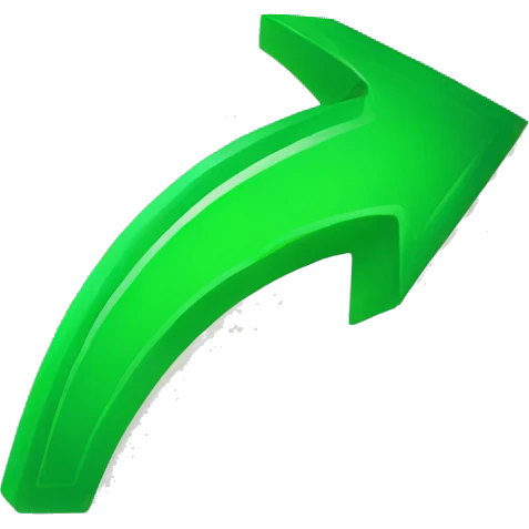 increase arrow diagonal green emoji