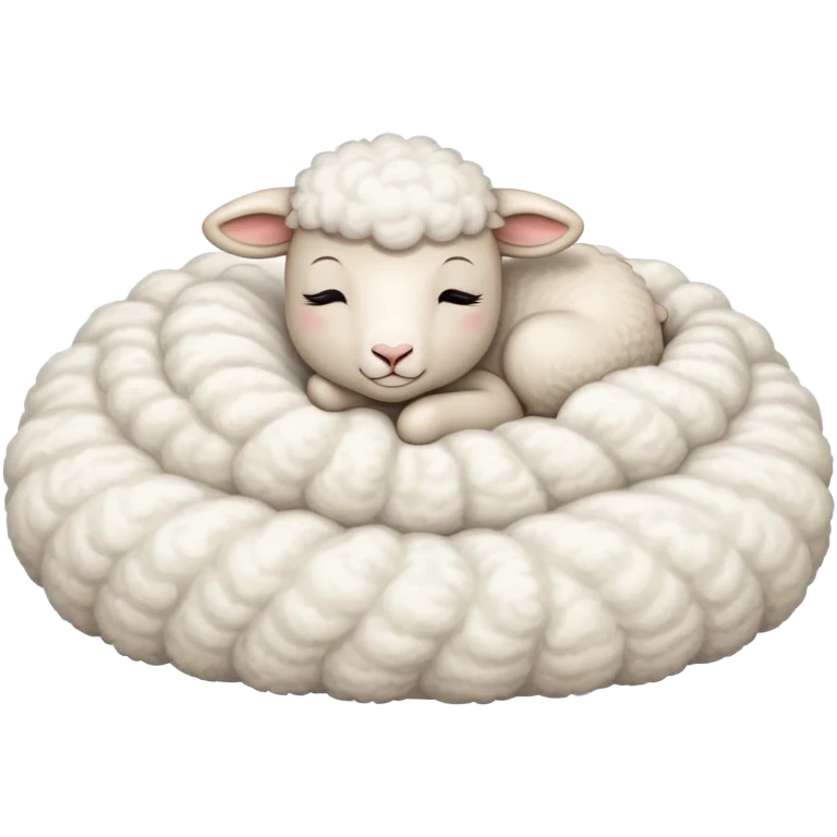 Little lamb sleeping on bed  emoji