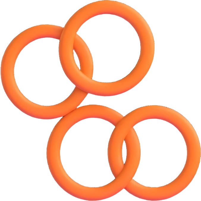 Two circles 3D in the style of emoji emoji