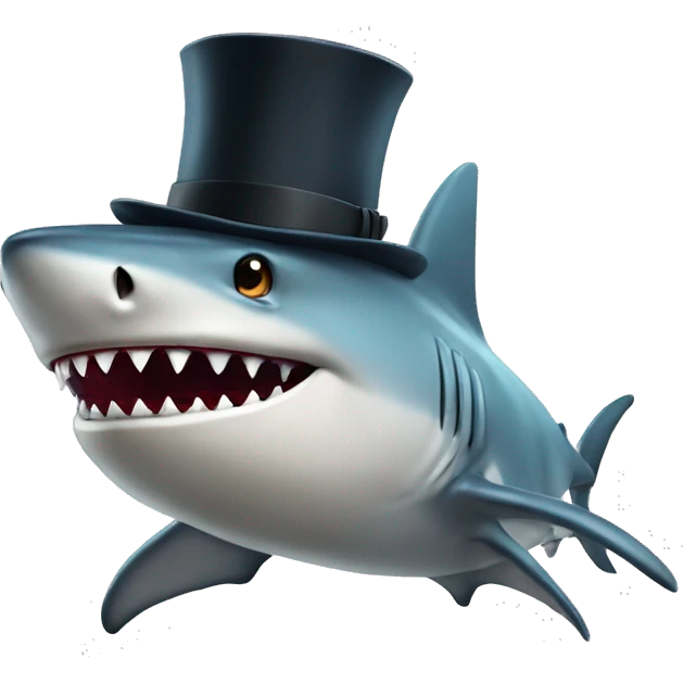 shark with tophat emoji