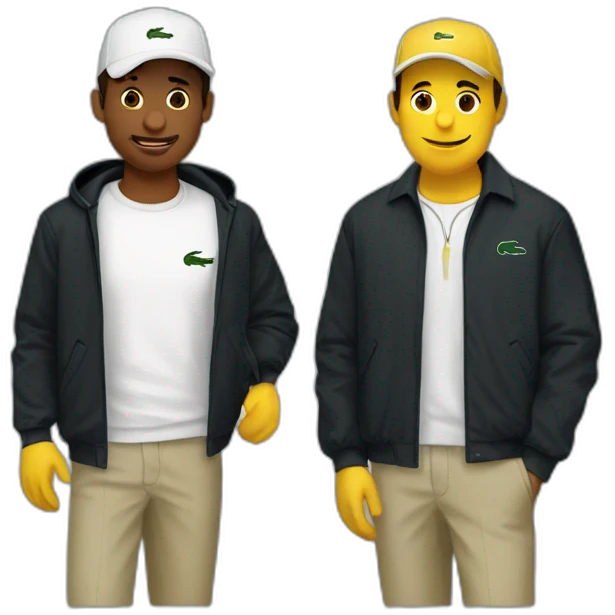 Lacoste latin two friends with black windbreaker emoji