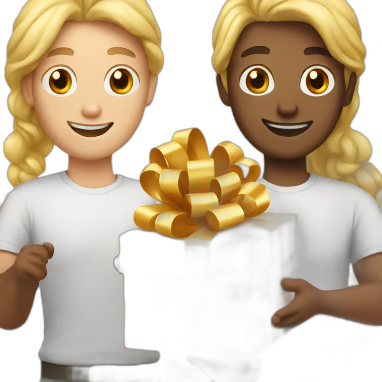 white man opening gift emoji
