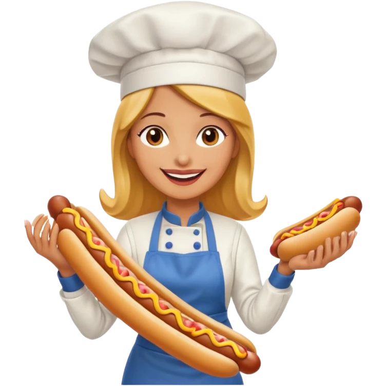 Wife holding a 5 foot hot dog emoji