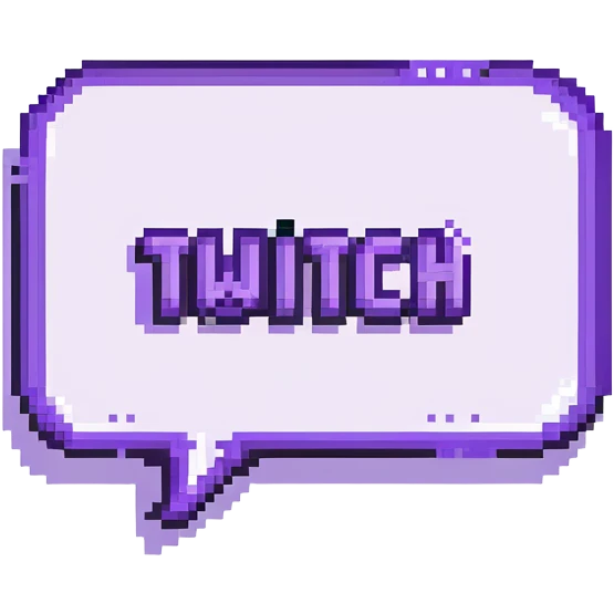 Twitch logo purple with white speech bubble emoji