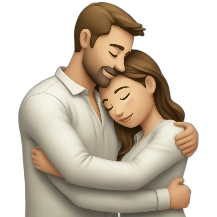 White etero couple hugging emoji