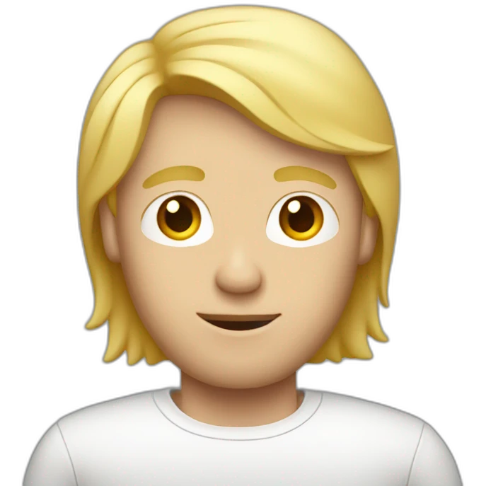 Blond male with macbook and light facial hair emoji