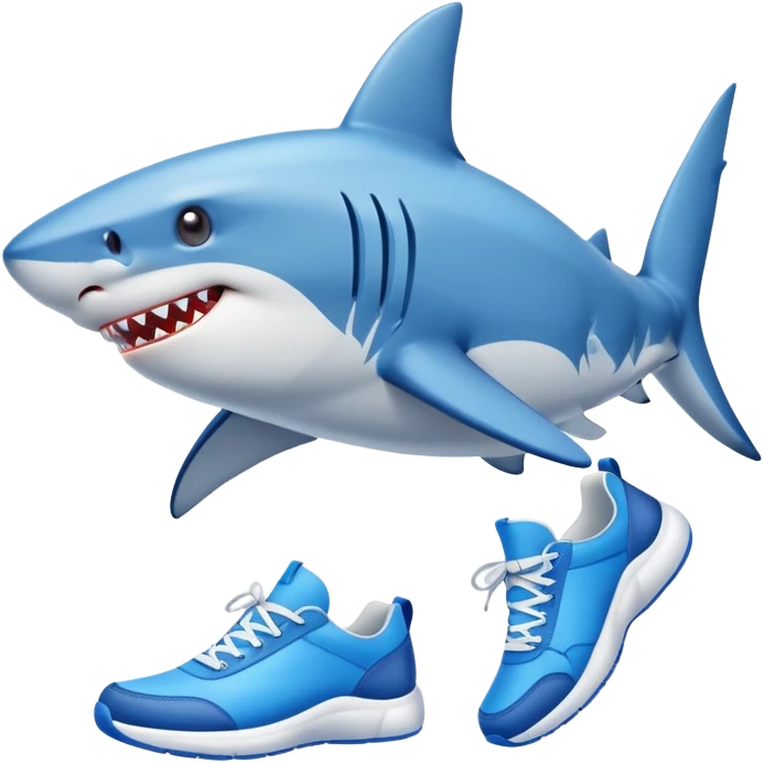Shark with a blue sneakers  emoji