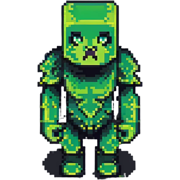Minecraft Creeper in pixel art style emoji