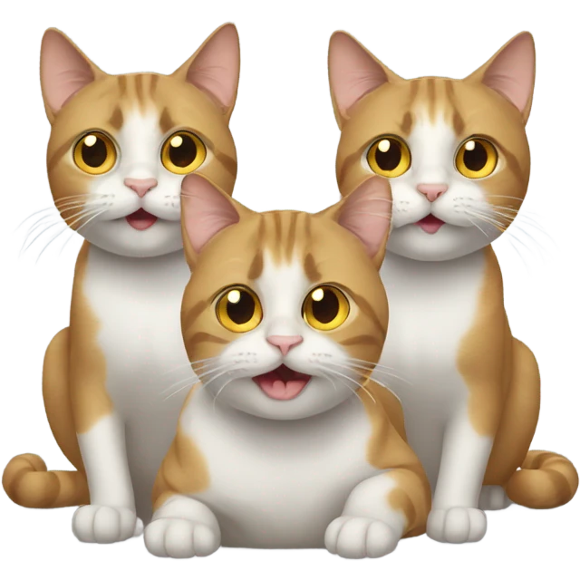 Three cats plotting emoji