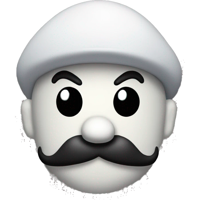 mario with mustache hat as a ghost emoji