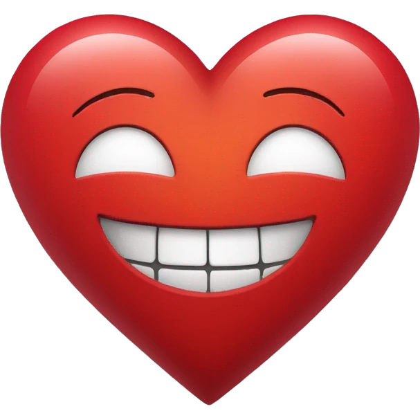 red heart with a smile emoji