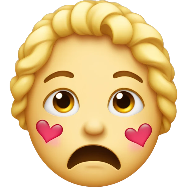 crying emoji with hearts around emoji
