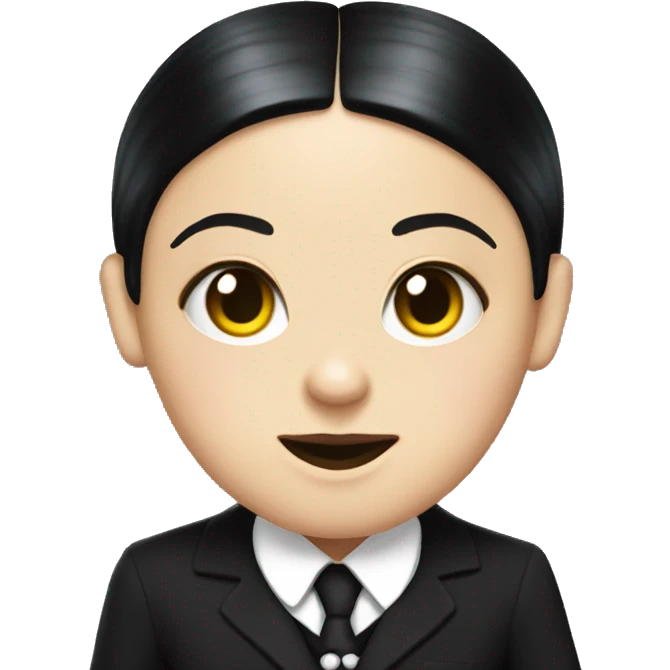 Wednesday addams in a suit  emoji