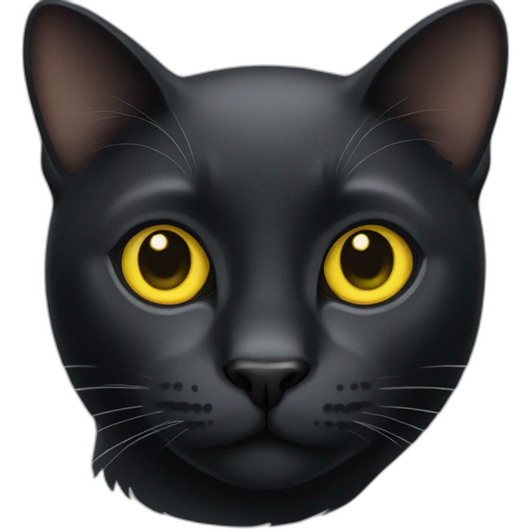 ios black cat with yellow eyes emoji