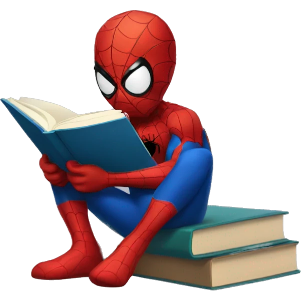 Spiderman reading book  emoji