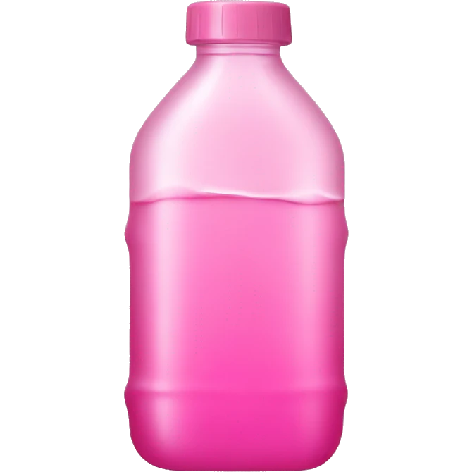 plastic bottle with crystaline pink liquid emoji