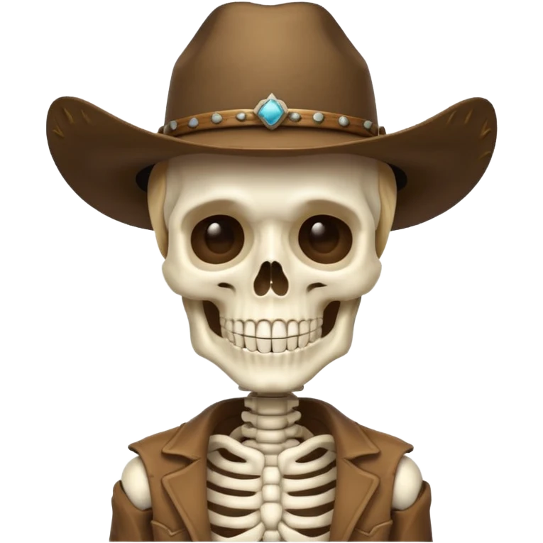 A skeleton wearing a cowboy hat emoji