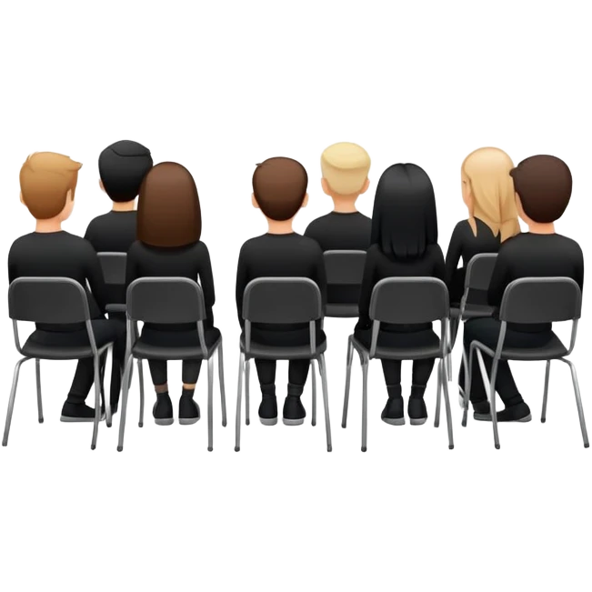 people facing away sitting in chairs emoji
