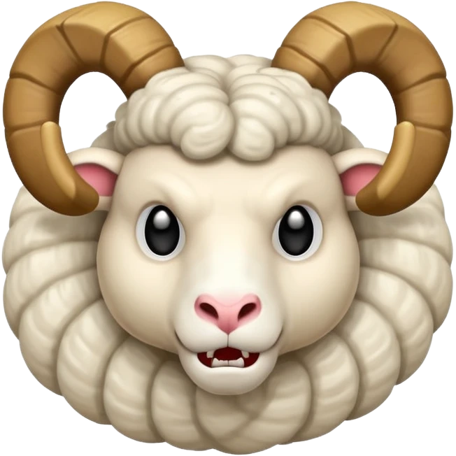 🐏 with angry face in style cartoon emoji