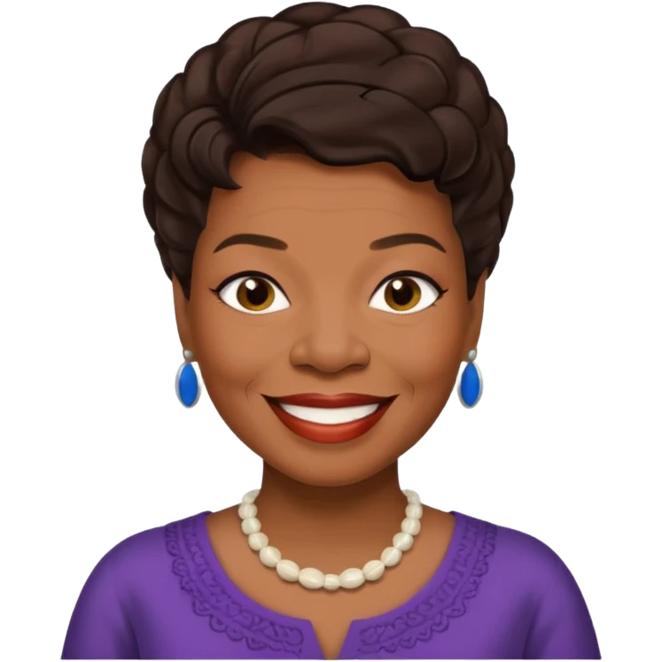 Maya Angelou with dark brown hair emoji
