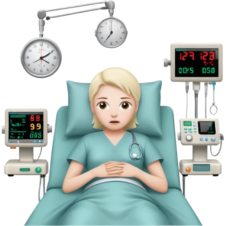 a patient waking up before a surgery, with monitors etc emoji