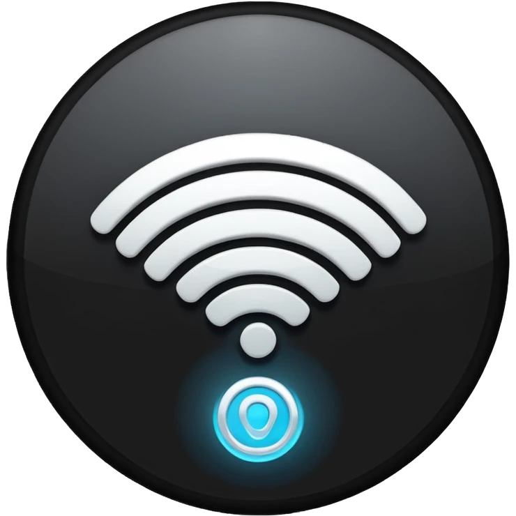 create a wifi symbol emoji exactly-like-the-reference-image-in-ios-emoji-style.-match-the-same-shape,-color,-and-glow-effect,-ensuring-it-is-smooth-and-shiny. set background 1841D6 emoji