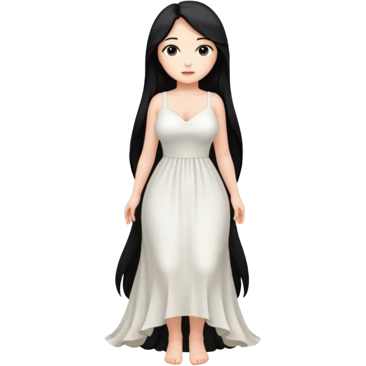 Girl naked black hair with big breasts and open naked full body  emoji