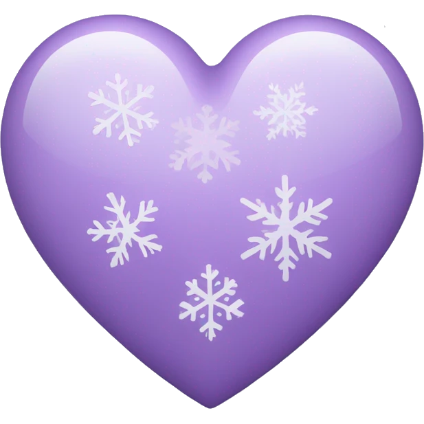 light purple heart with snowflakes emoji