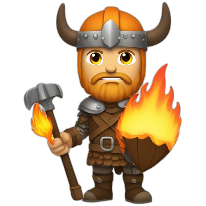 thin viking with flamethrower emoji