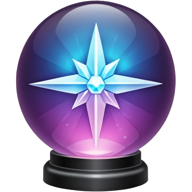 crystal orb flashing “solution found” glow emoji