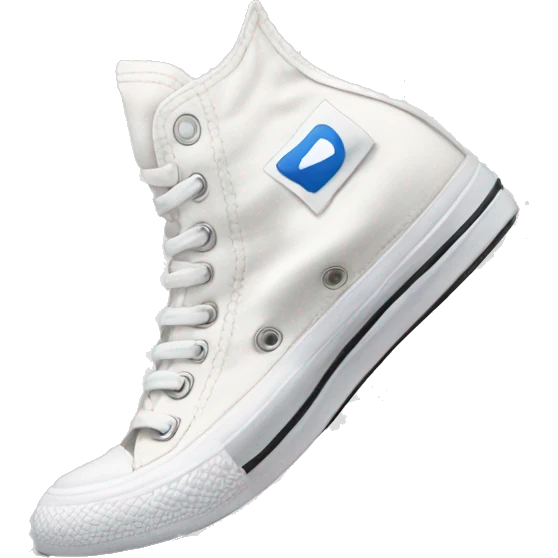 a pair of white converse with nike ankle socks  emoji
