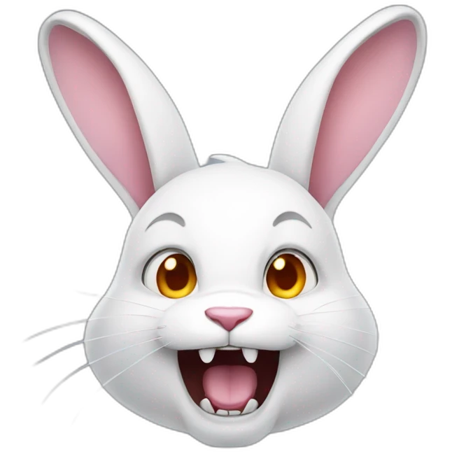 white rabbit with fangs emoji