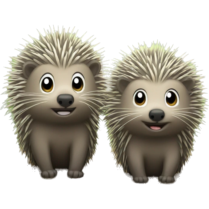 two cute porcupines emoji